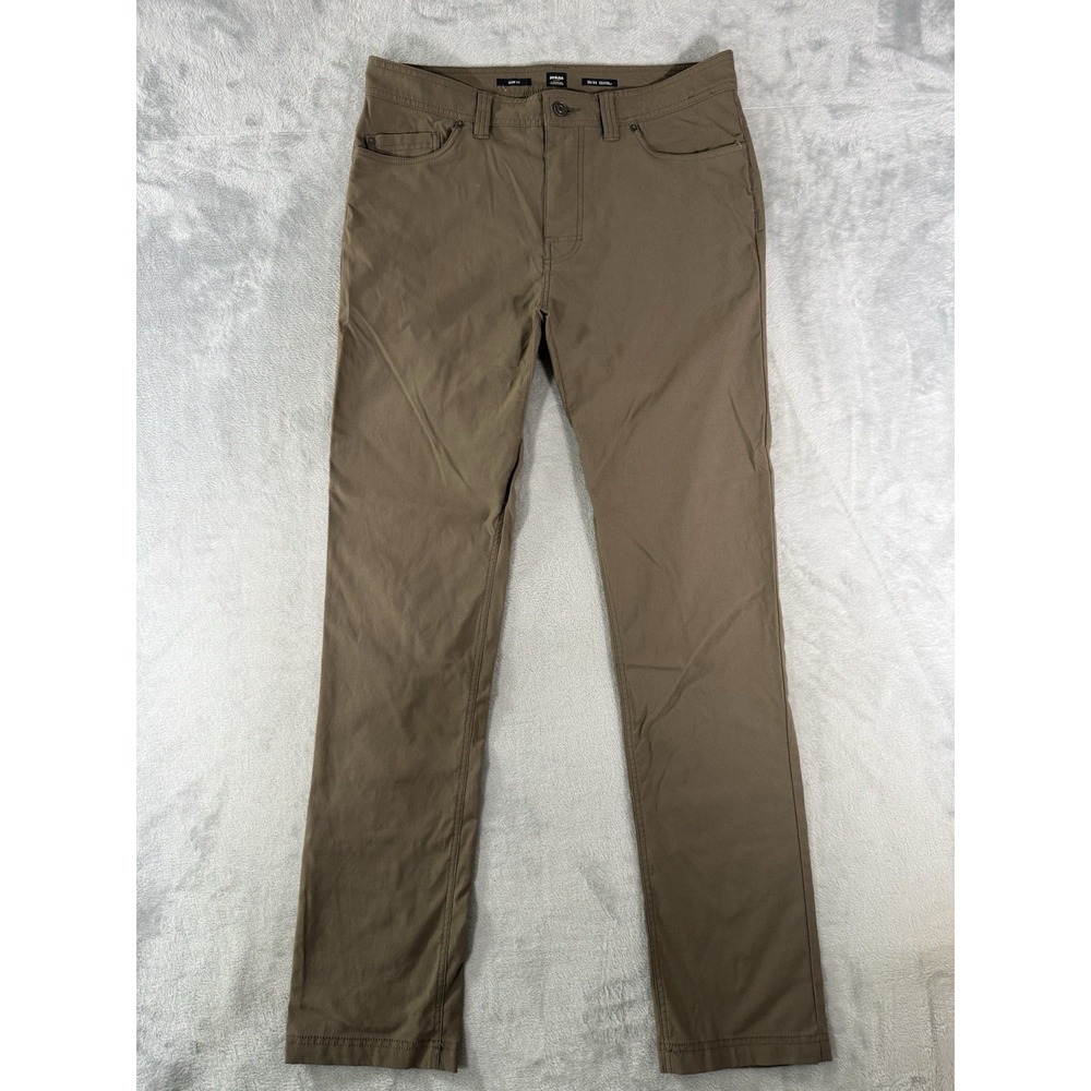 Prana Brion II Pants Men's 35X34 Brown Slim Fit Nylon Blend Hiking Outdoor